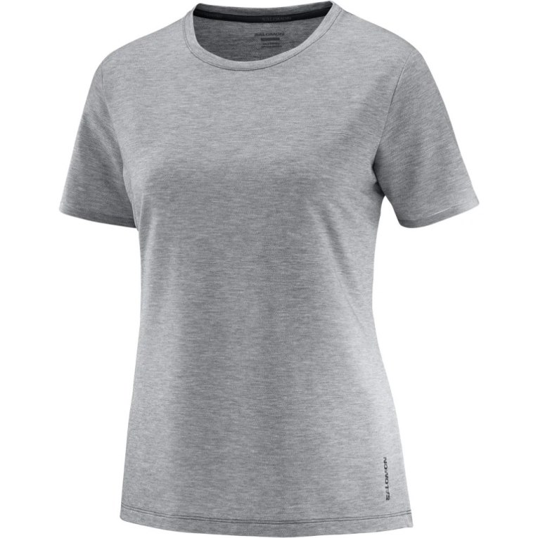 Camiseta Salomon Essential Tencel Corta Sleeve Mujer Grises | MX SRBM516